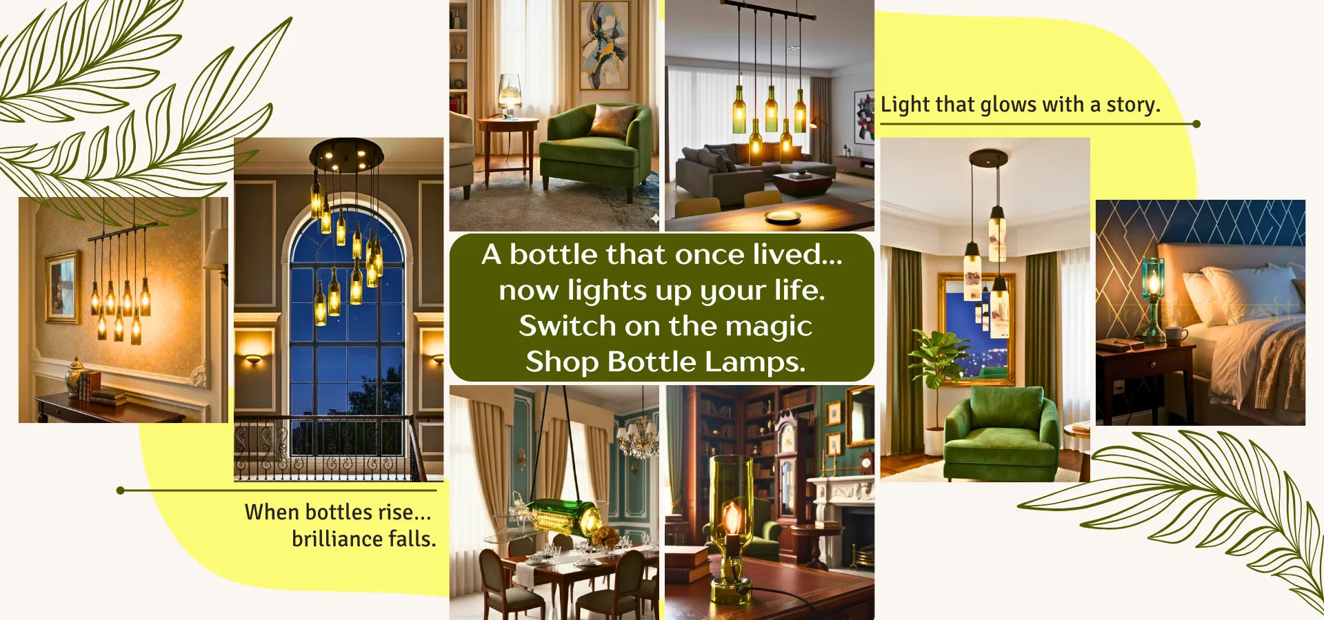 “Handcrafted eco-friendly lighting made from upcycled materials, artistic ambient lamps by Krystal Kraft.”