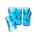 Bombay Sapphire upcycled bottle glasses set of 6 by Krystal Kraft