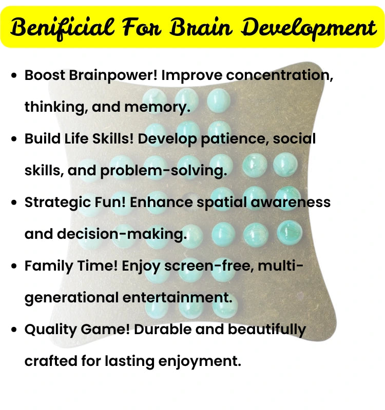 Smooth wooden Brainvita game board featuring neatly arranged marbles for traditional puzzle gameplay.