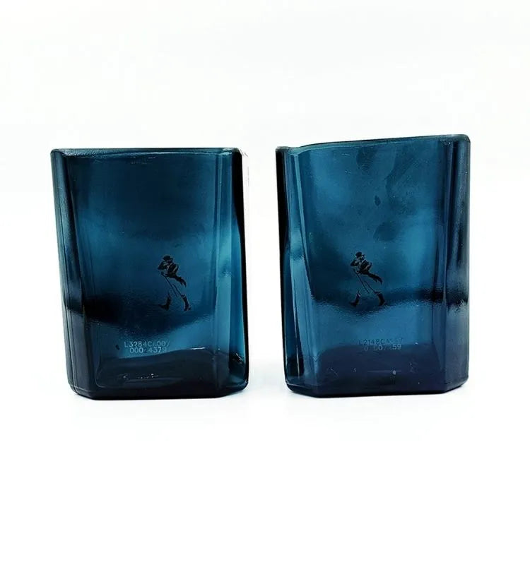 Upcycled Double Black Barware Glass Set of Two