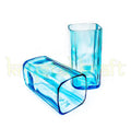 Designer upcycled alcohol bottle glasses made from Bombay Sapphire bottles