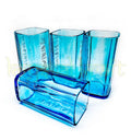 Designer upcycled bar tumblers crafted from Bombay Sapphire bottles
