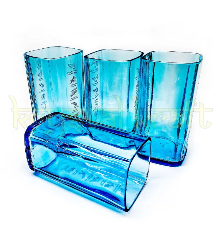 Designer upcycled bar tumblers crafted from Bombay Sapphire bottles