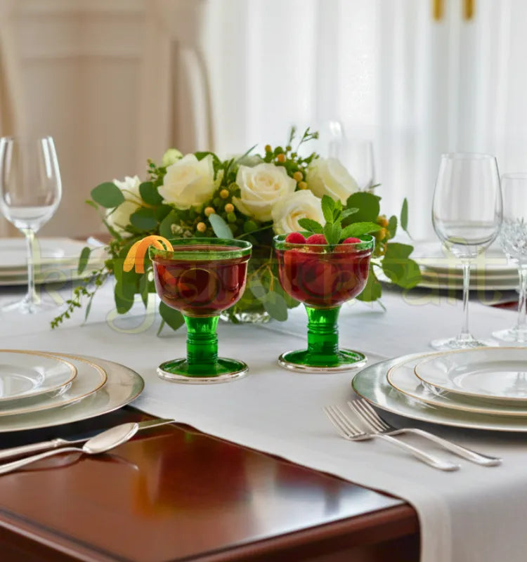 Artistic recycled liquor bottle glasses by Krystal Kraft