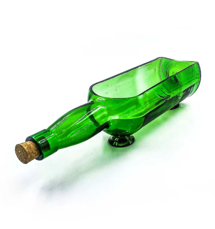 Glenlivet bottle planter styled on a home office desk as eco-friendly décor