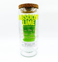 Handcrafted Absolut Lime upcycled glass jar with smooth finish and preserved branding, perfect for decorative use, storage, or eco-friendly gifting.