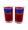 Pair of eco-friendly glass tumblers upcycled from Absolut bottles, ideal for cocktails or whiskey.