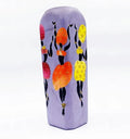 Handcrafted bottle vase featuring a Dancing African Lady artwork on recycled glass — painted with acrylics and sealed for durability, perfect for eco-conscious interiors.