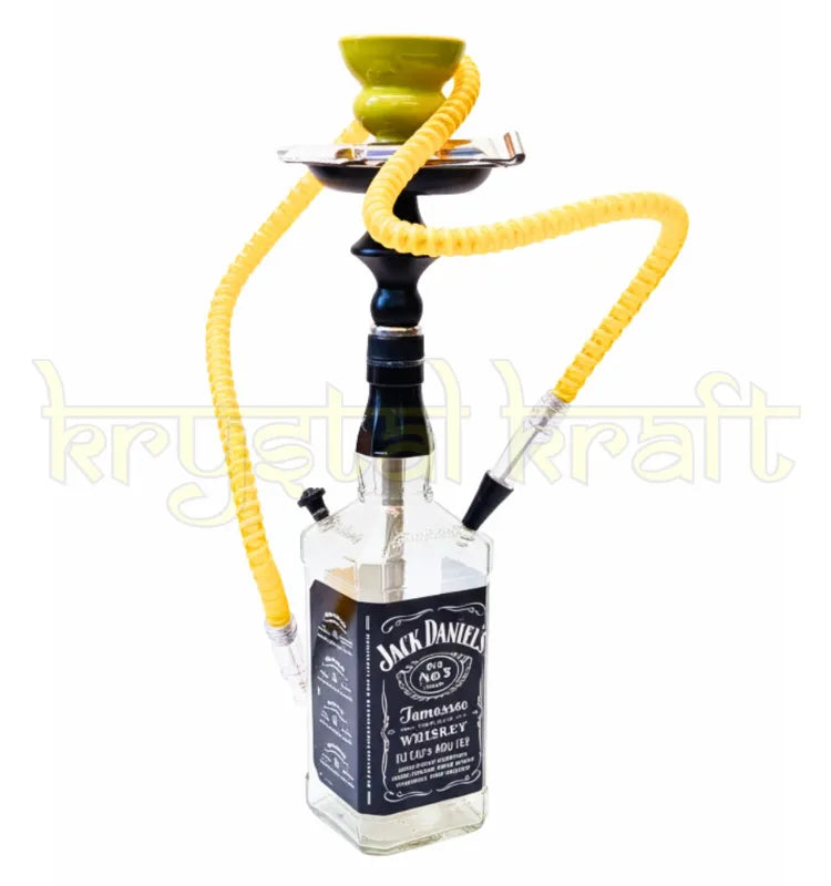 Luxury recycled bottle hookah handmade eco-friendly glass hookah with hose chillum and tong included by Krystal Kraft