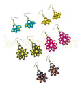 Colorful quilled jhumka and stud earrings set handcrafted with sustainable paper by Krystal Kraft