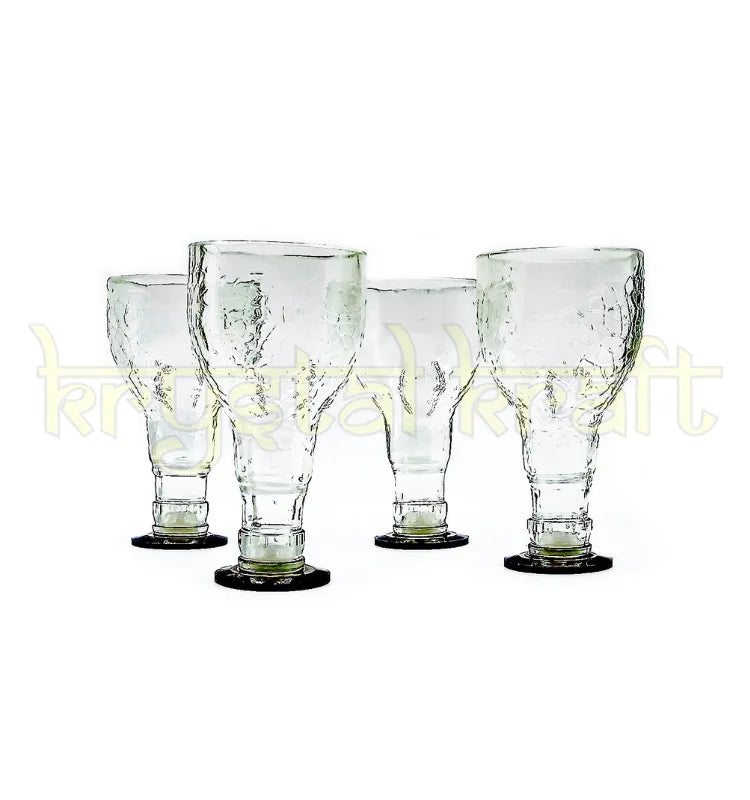 Recycled old monk bottle glasses India by Krystal Kraft eco conscious design