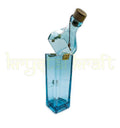 Decorative eco friendly glass bottle canister made from recycled bottle art, ideal for home decor and housewarming gifts.