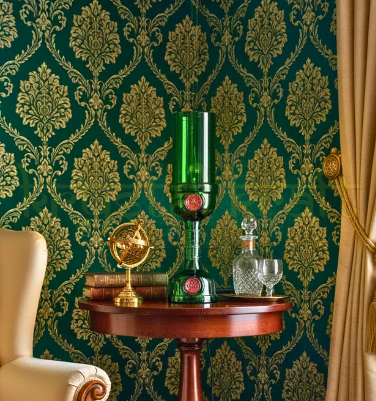 Handcrafted green Tanqueray glass bottle table lamp made by a Vadodara artist.