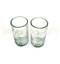 Eco friendly upcycled bottle glasses gift set made from original Old Monk bottles