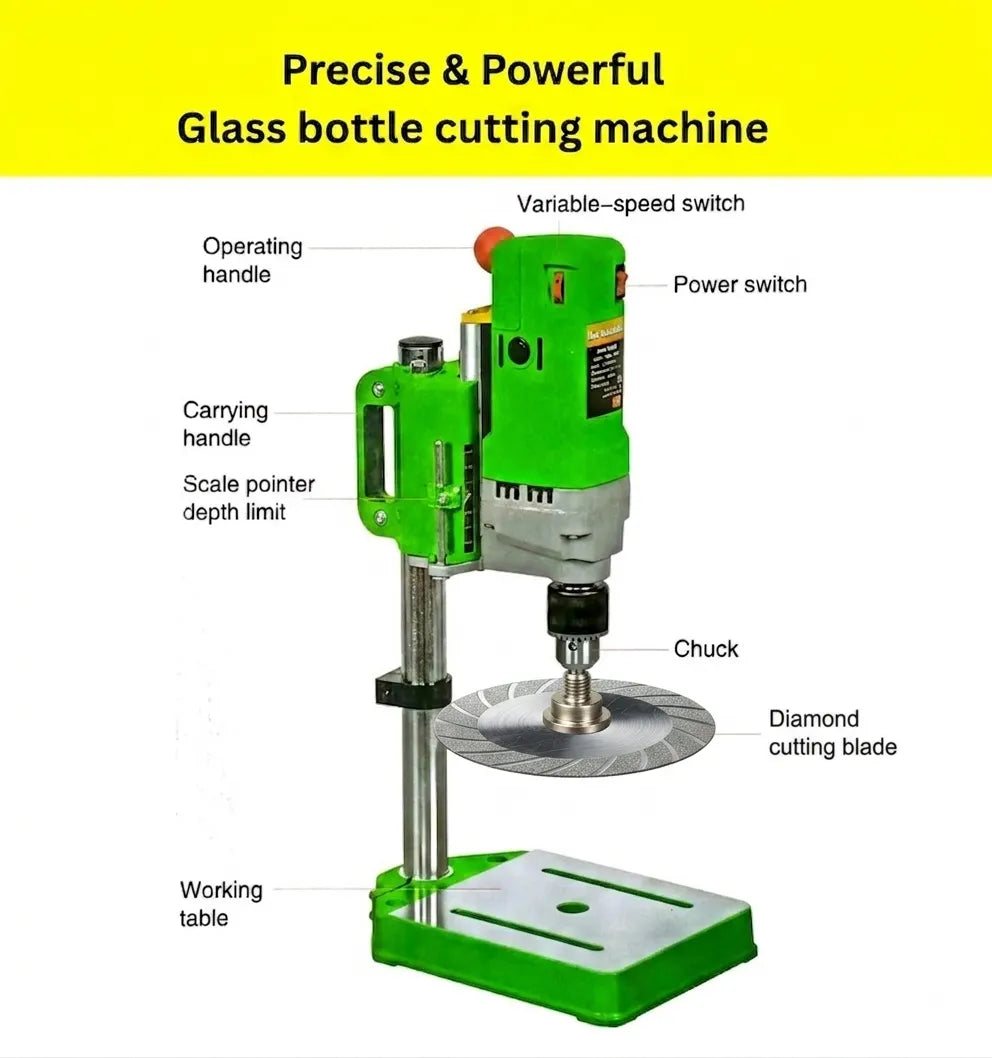 Electric Glass Bottle Cutting Machine 6-speed variable control 0-2800 RPM