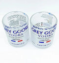 Stylish eco-conscious barware handcrafted from recycled Grey Goose bottles.