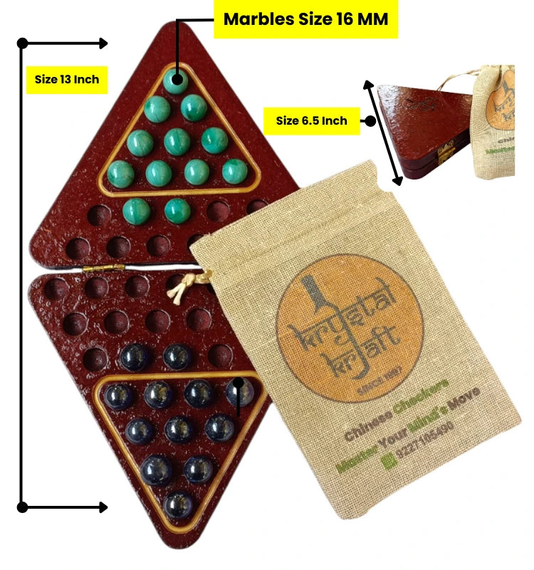 Premium Wooden 2-Player Chinese Checkers Board – Krystal Kraft HalmaMove"