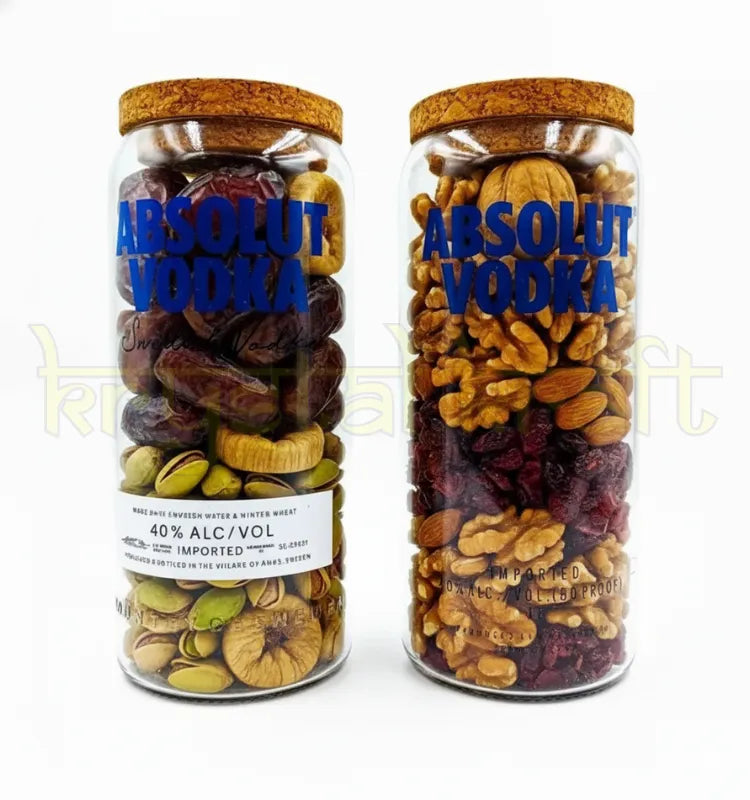 Beautifully handcrafted Absolut jars made from repurposed bottles, combining iconic design with sustainability for stylish home storage and decoration.