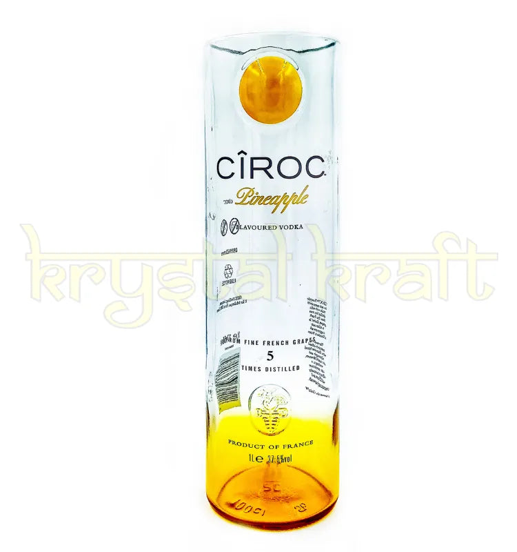 “Handcrafted Upcycled Glass Vase Made from Ciroc Bottle – Decorative Flower Vase”