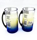 Elegant handcrafted glass mugs made from recycled Ciroc bottles, perfect for sustainable homes.”