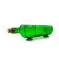 Handmade green glass bottle platter set by Krystal Kraft