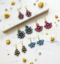 Paper quilling earrings set of 5 handmade by artist Farisa Merchant for Krystal Kraft.