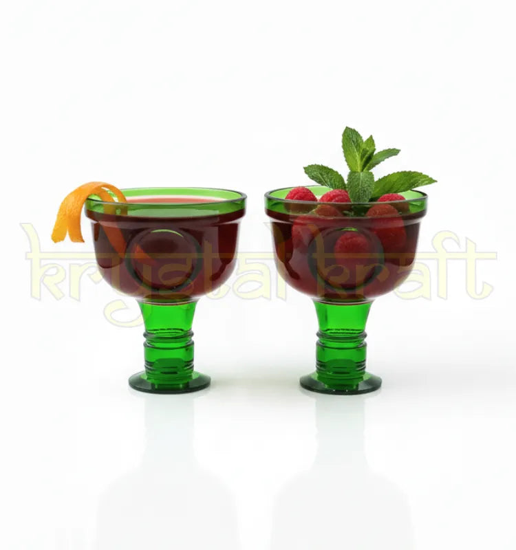 Artistic recycled liquor bottle glasses by Krystal Kraft