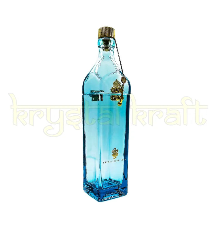 Unique handmade upcycled glass bottle canister crafted from recycled bottle for sustainable home decor and gifting.