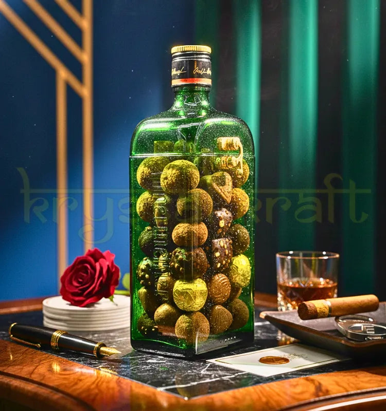 Upcycled Jagermeister alcohol bottle jar for stylish storage