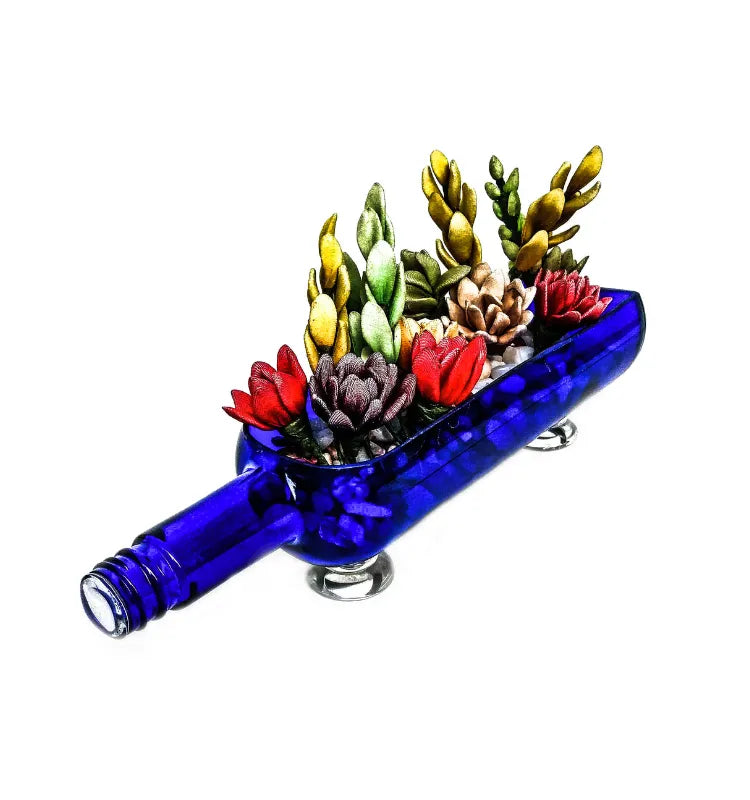 Eco-friendly KRYSTAL KRAFT sky glass bottle planter for modern home décor and gifting.