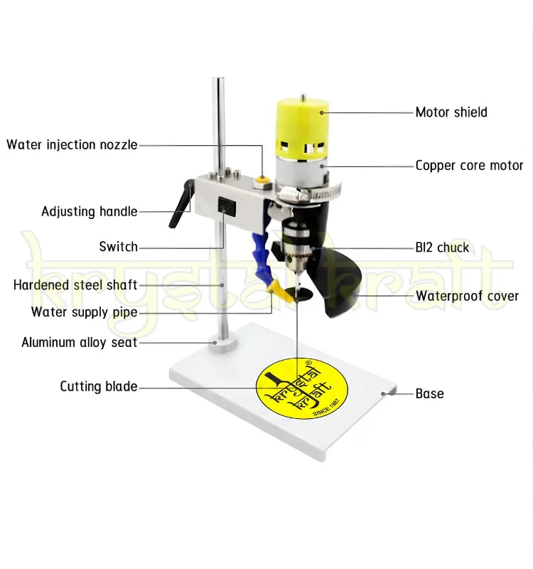 Adjustable speed electric bottle cutter machine with stainless steel body and rotating bottle setup.