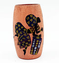 Krystal Kraft Dancing African Lady hand-painted on a recycled pink glass bottle — a unique eco-conscious art piece perfect for home decoration or thoughtful gifting.