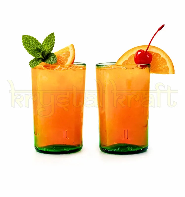 Sustainable recycled bottle glasses set for whiskey and cocktails