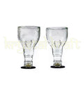 Artisan-crafted recycled bottle glasses with sleek finish