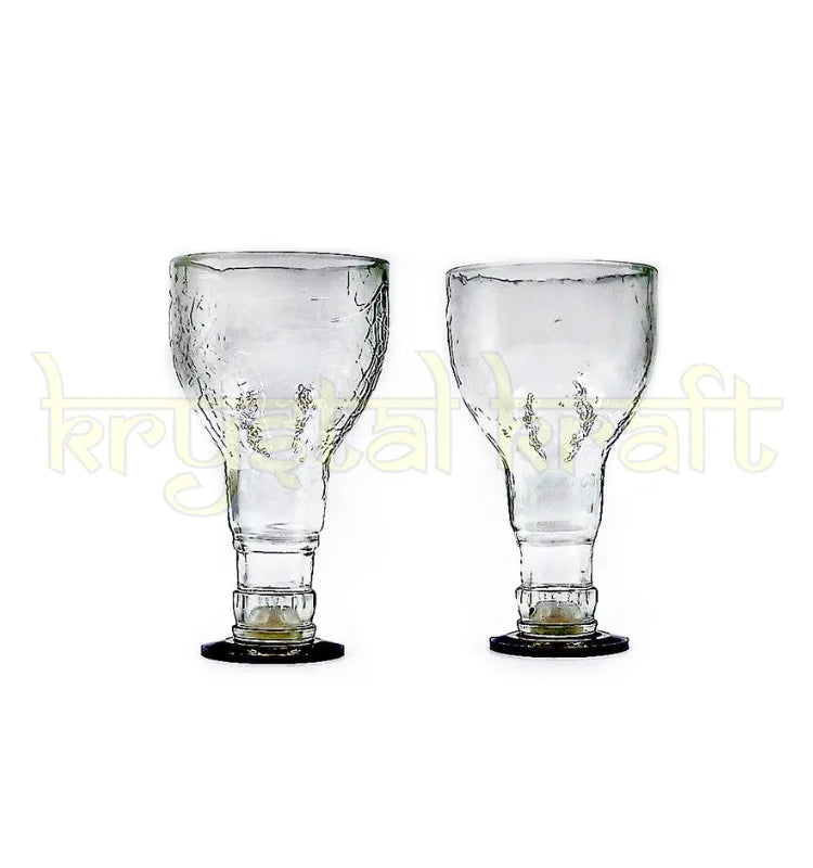 Artisan-crafted recycled bottle glasses with sleek finish
