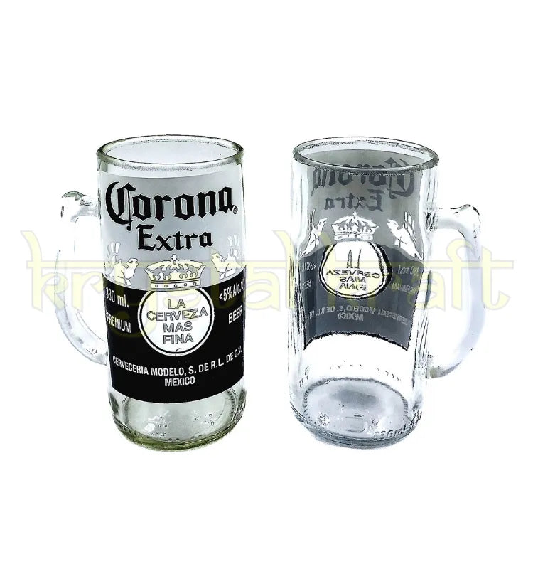 Stylish upcycled Corona bottle mug used in bars cafes and restaurants