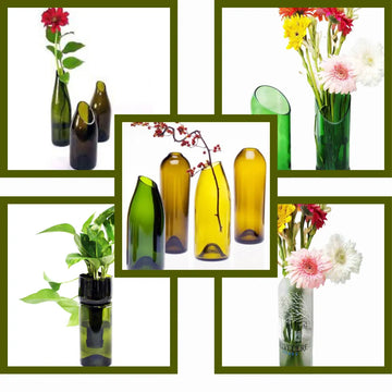 Krystal Kraft upcycled bottle vases collection handmade upcycled glass bottle vases décor