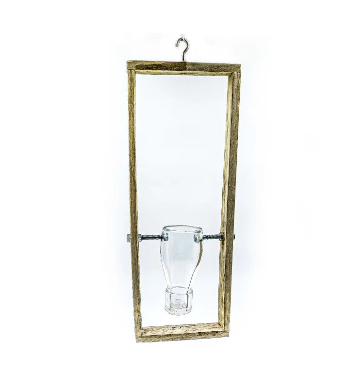 Minimalist vertical garden wall hanging frame planter in white transparent finish.