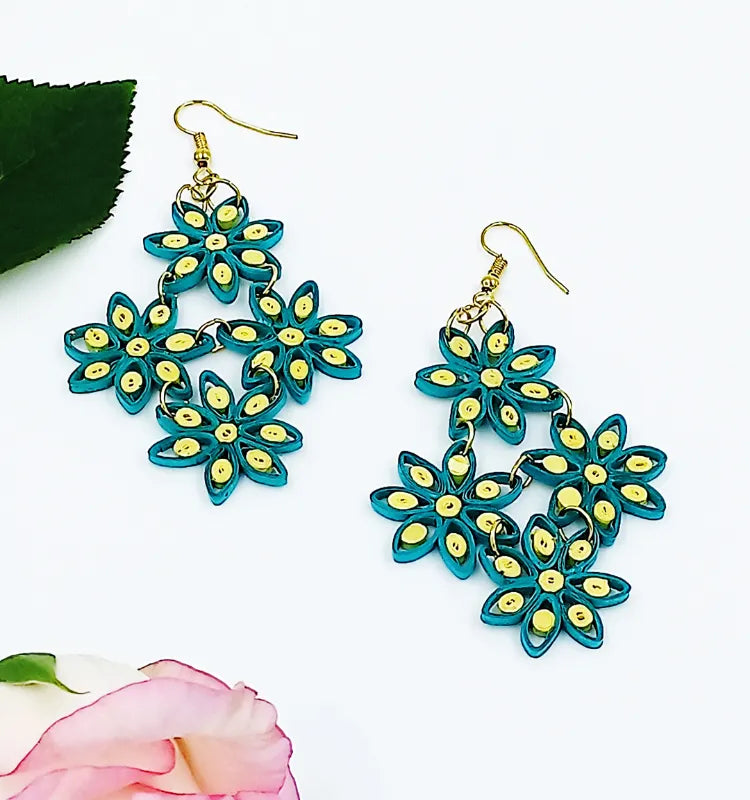 Floral Paper Quilling Earrings