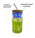 Lifestyle image showing eco-friendly handmade Absolut bottle sipper suitable for water, juice and smoothies.