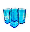 Recycled alcohol bottle glasses set made from Bombay Sapphire bottles in India