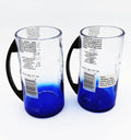 Sustainable upcycled Ciroc bottle mugs with original branding, crafted by artisans.”