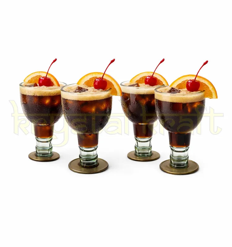 Eco friendly recycled old monk glass set upcycled by Krystal Kraft