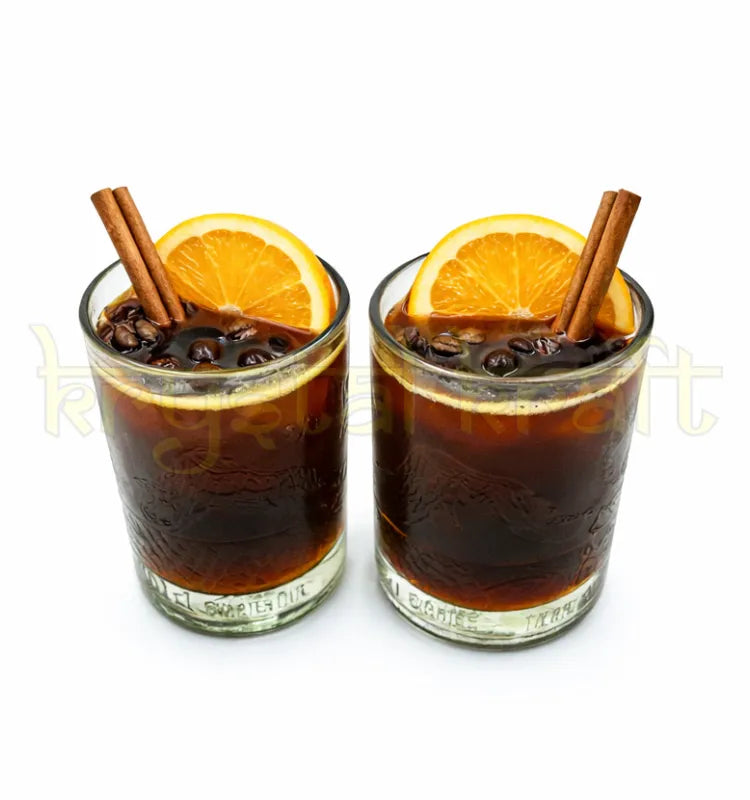 Handmade upcycled Old Monk bottle glasses set of 2 eco friendly recycled bar tumblers
