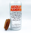 Upcycled Absolut Mandrin glass jar retaining its iconic branding, handcrafted with care to blend luxury, sustainability, and practical design.