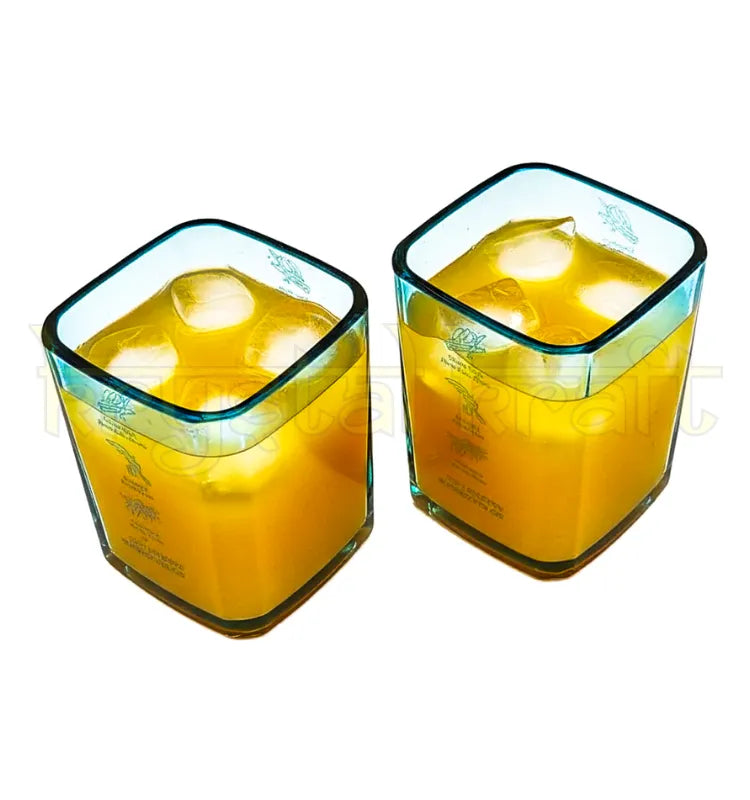 Eco-friendly handmade glass tumblers from recycled Bombay Sapphire bottles.