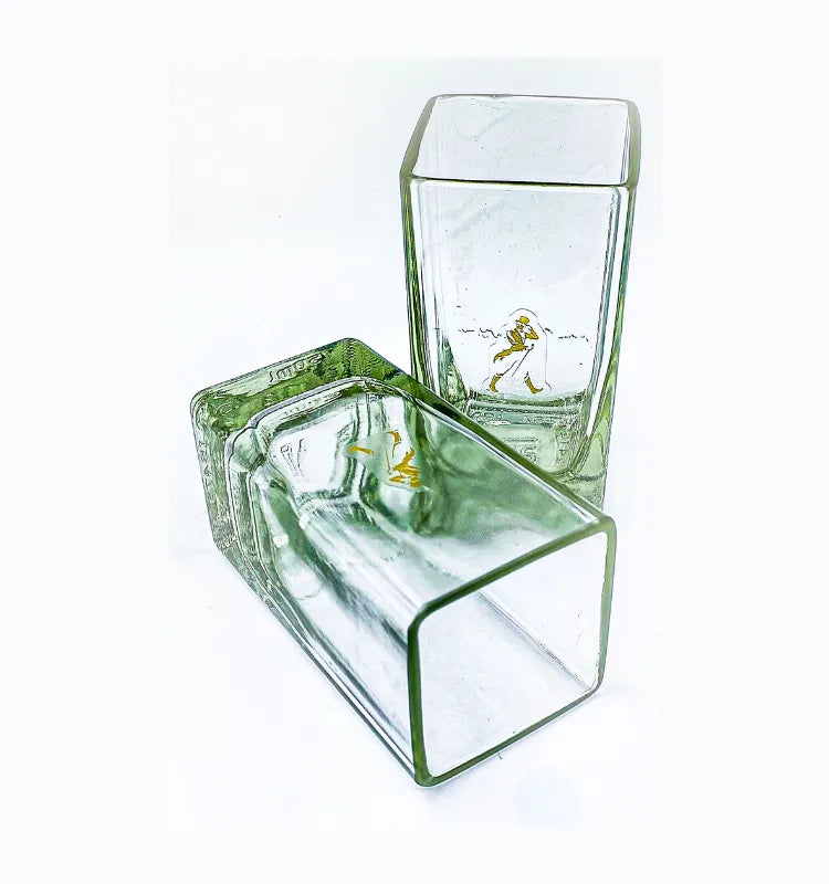 Handcrafted upcycled whisky bottle glass, eco-friendly sustainable drinkware