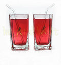 Set of 2 recycled whisky bottle glasses for cocktails and juices