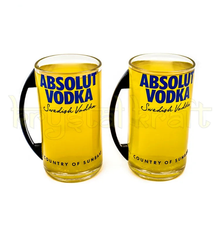 Upcycled glass mugs made from recycled Absolut bottles for sustainable homes