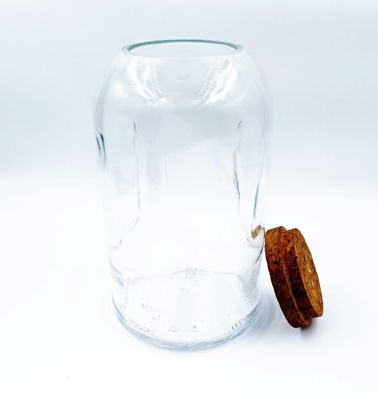 Repurposed Glenlivet 2L whisky bottle jar by Krystal Kraft, handcrafted to perfection with an eco-luxury polished finish for sustainable modern home styling.